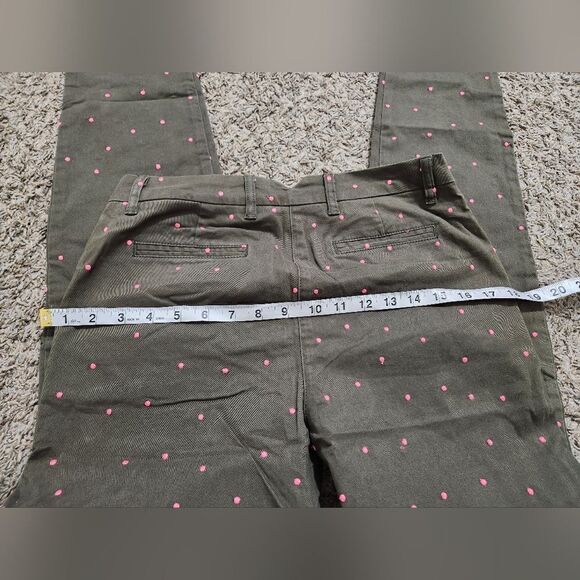 Boden Cropped Polka Dot Trouser Pants Green size 4 - Picture 2 of 12